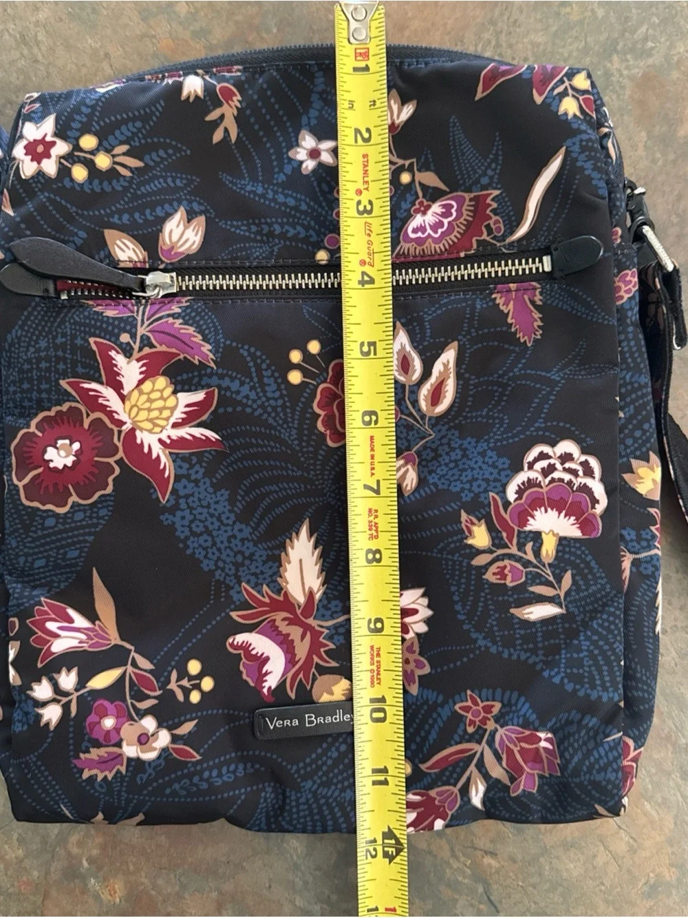 Vera Bradley Garden Dream Midtown Hipster Crossbody Floral Blue Purple